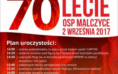 70-lecie Ochotniczej Straży Pożarnej w Malczycach