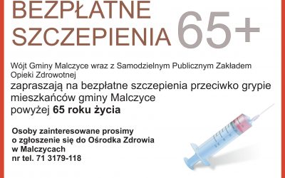Bezpłatne szczepienia przeciwko grypie dla mieszkańców powyżej 65 roku życia