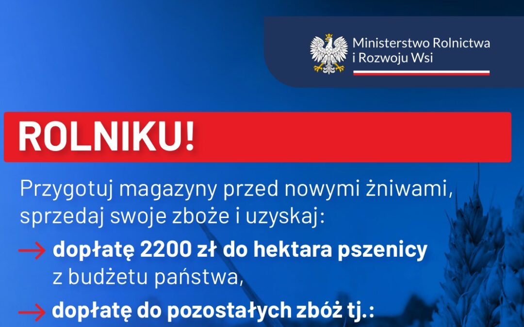 DOPŁATY DO ZBÓŻ – warto opróżnić magazyny