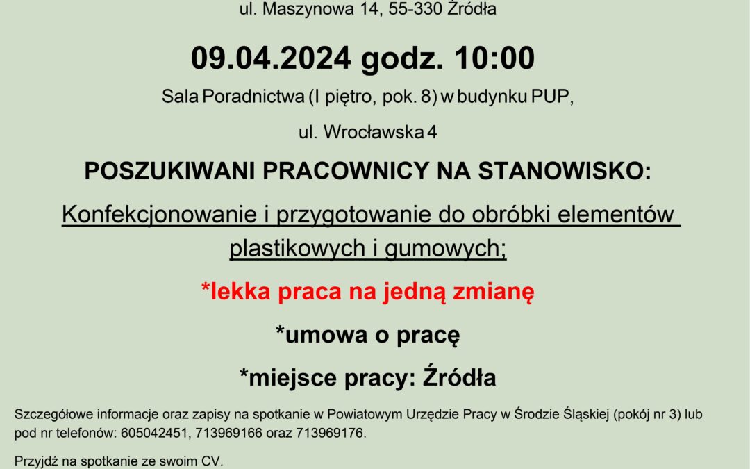 Spotkanie informacyjno-rekrutacyjne z firmą PREMO-WROCŁAW